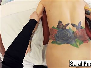 Sarah gets a torrid pov massage and shag