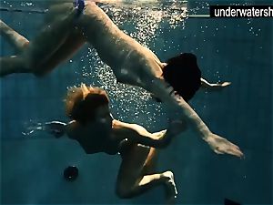 two fabulous amateurs flashing their bods off under water